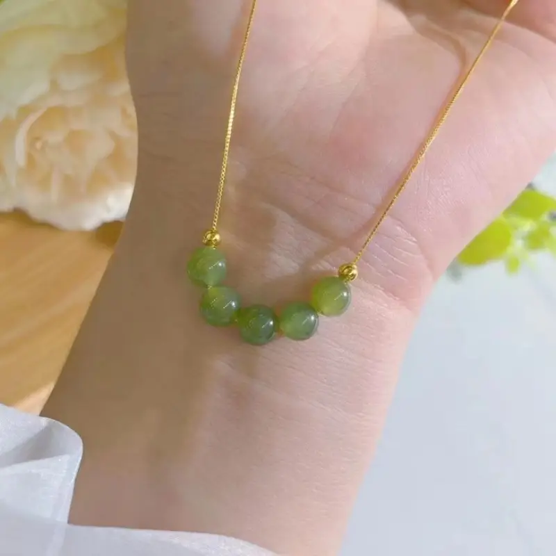 Hetian Jade Five Blessings Necklace for Women — feature 7