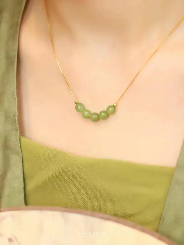 Hetian Jade Five Blessings Necklace for Women — feature 9