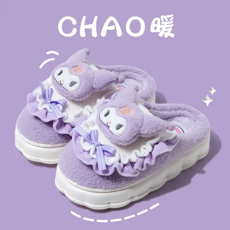 Kulomi cotton slippers women's winter indoor home genuine goods ip joint cartoon cute Sanrio slippers wholesale - Image 8
