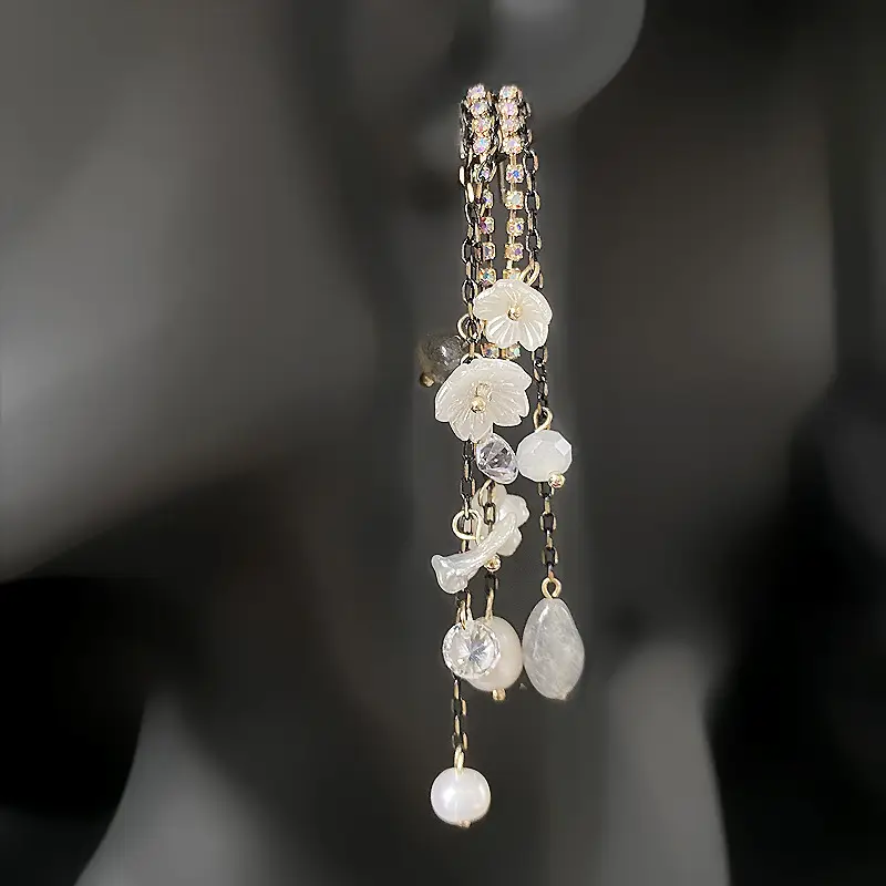 Natural Pearl Long Tassel Earrings for Women - Image 5