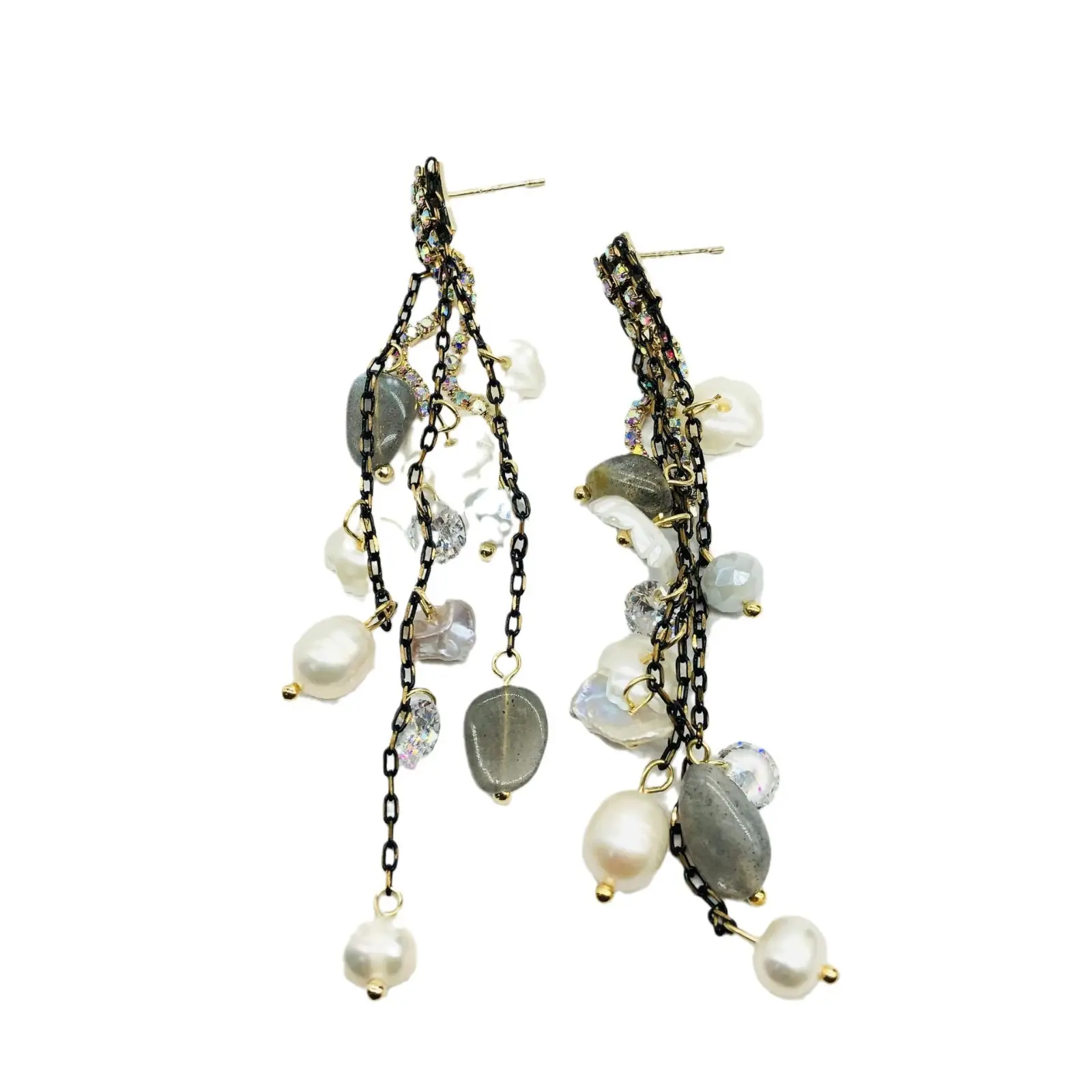 Natural Pearl Long Tassel Earrings for Women - Image 6