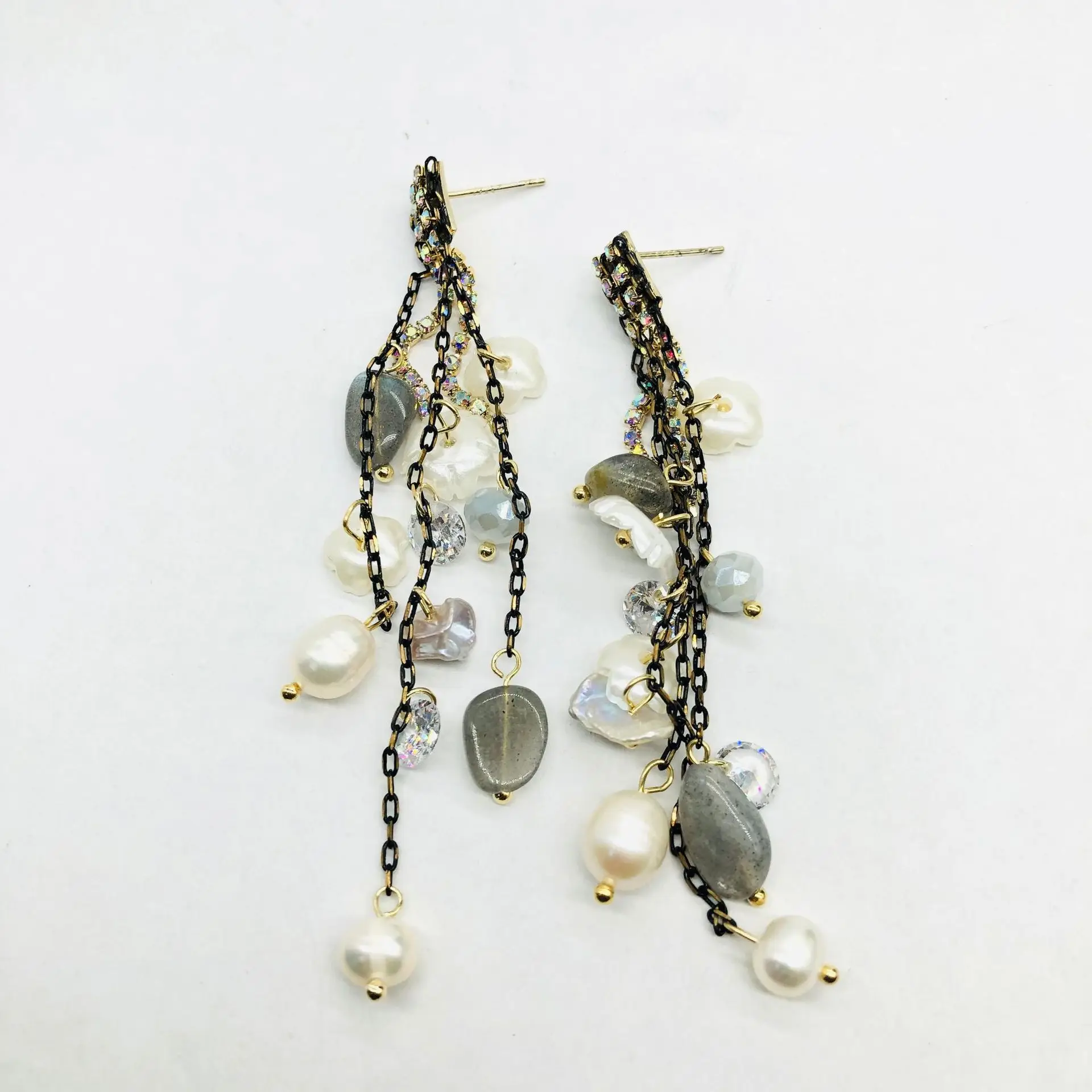 Natural Pearl Long Tassel Earrings for Women — feature 11