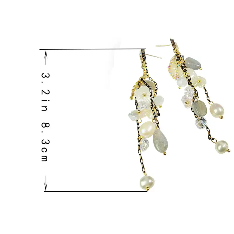 Natural Pearl Long Tassel Earrings for Women — feature 12