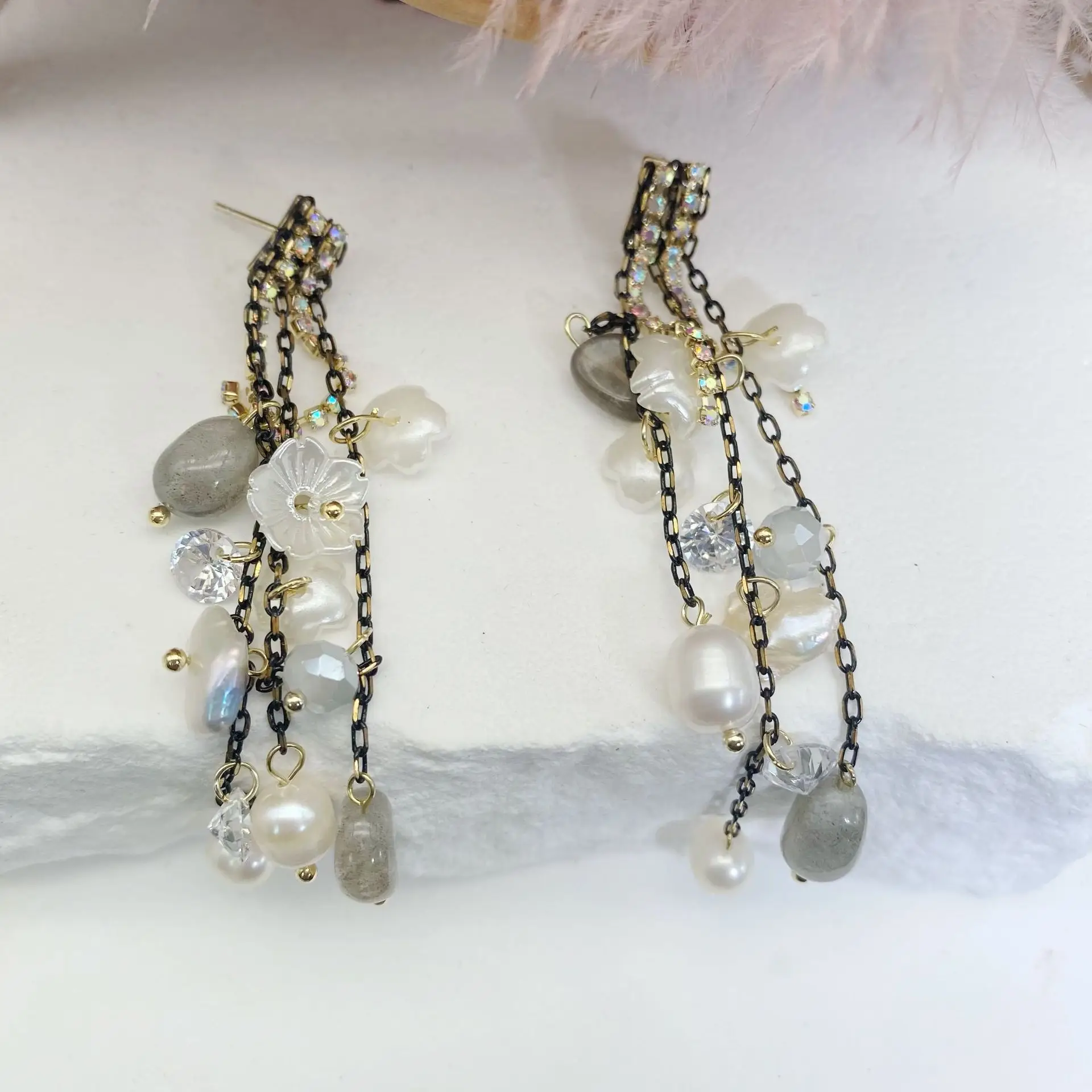 Natural Pearl Long Tassel Earrings for Women — feature 2