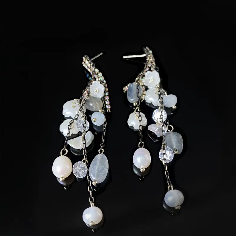 Natural Pearl Long Tassel Earrings for Women — feature 5