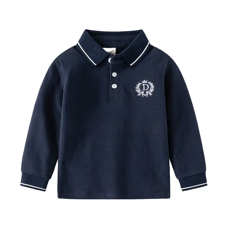 Light Blue Boys Polo Shirt Long Sleeve 2025 - Image 9