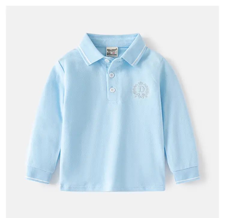 Light Blue Boys Polo Shirt Long Sleeve 2025 — feature 11