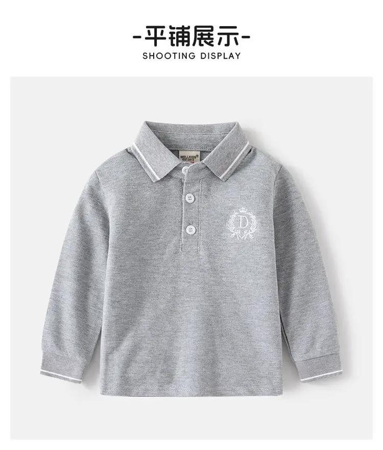 Light Blue Boys Polo Shirt Long Sleeve 2025 — feature 9