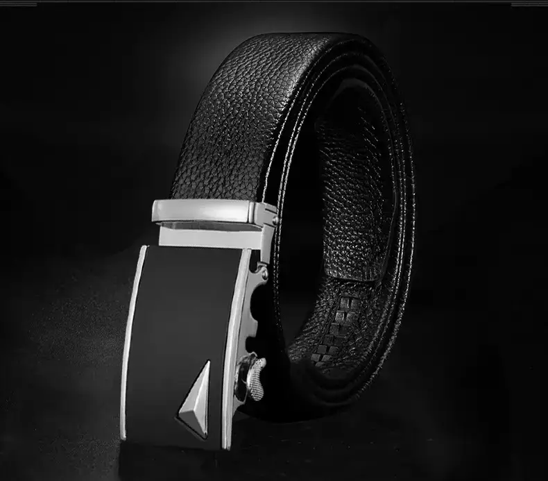 Men's Black Cowhide Belt with Gold Buckle β feature 17