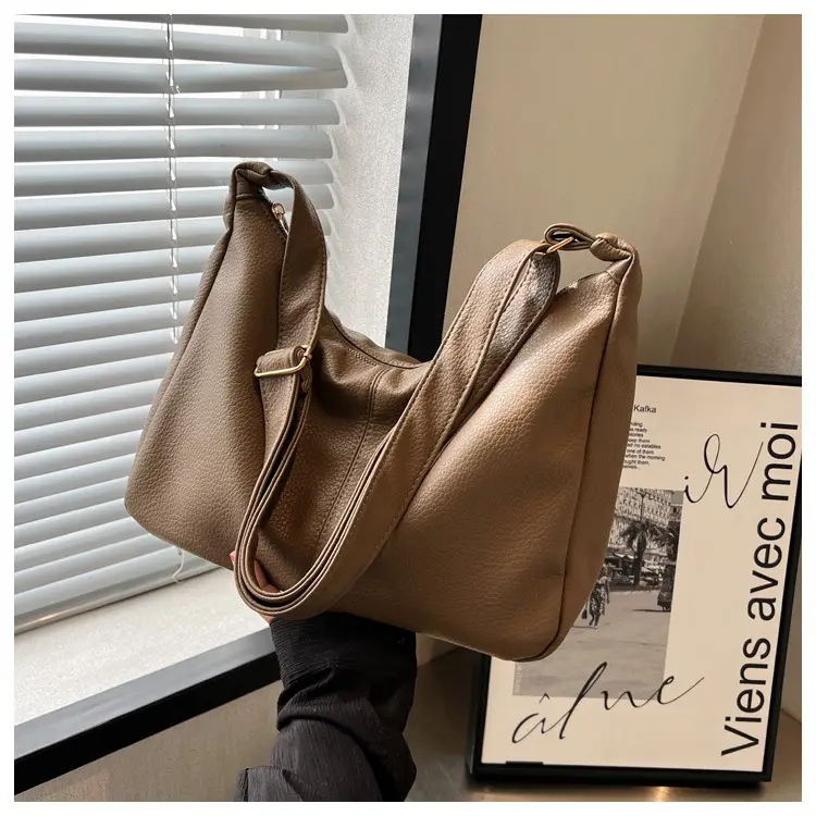 Brown Textured Women's Shoulder Bag 2023 New Model — feature 11