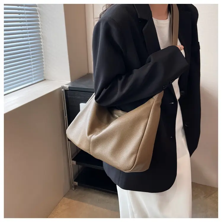 Brown Textured Women's Shoulder Bag 2023 New Model — feature 19