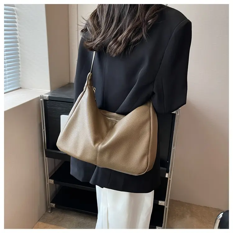 Brown Textured Women's Shoulder Bag 2023 New Model — feature 21