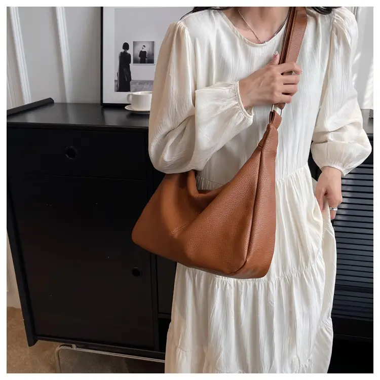 Brown Textured Women's Shoulder Bag 2023 New Model — feature 22