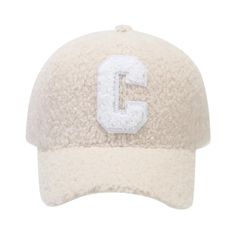 Women Wool Cap White C Letter Autumn Winter - Image 5