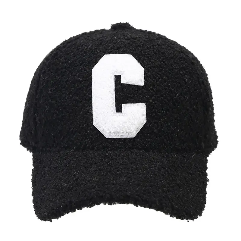 Women Wool Cap White C Letter Autumn Winter - Image 3