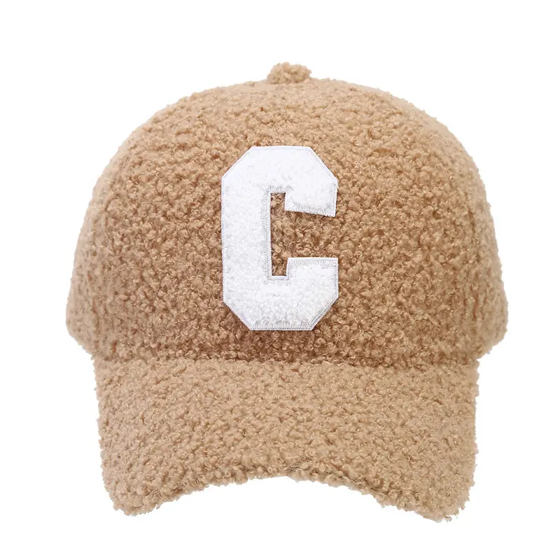 Women Wool Cap White C Letter Autumn Winter - Image 7