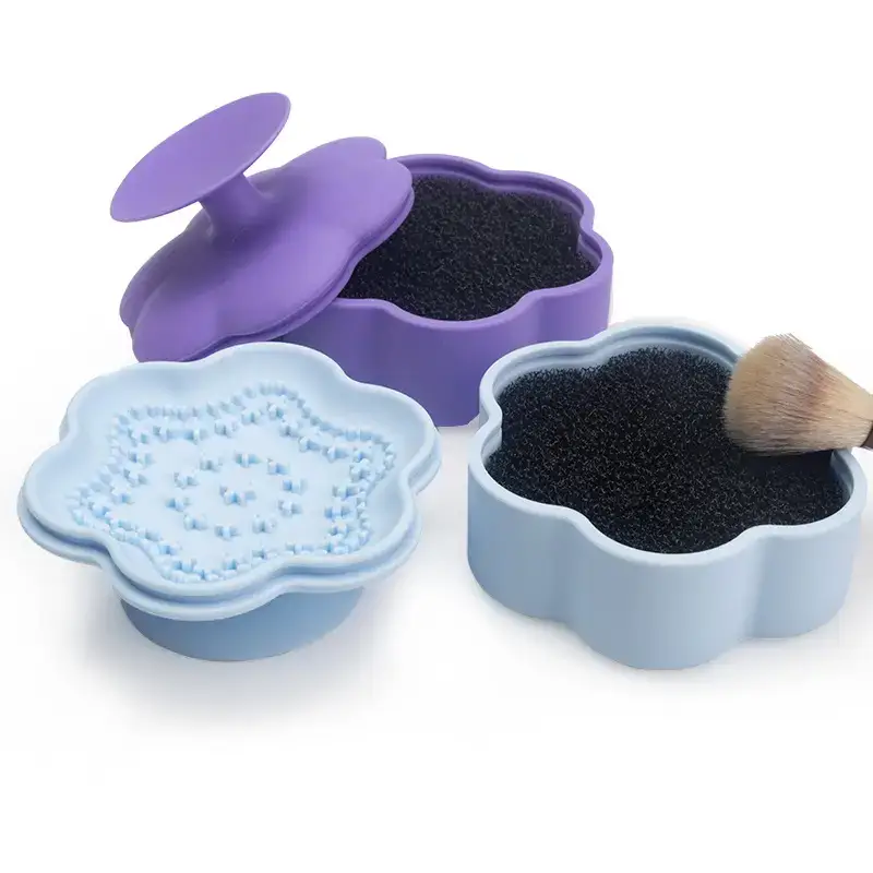 Purple Silicone Cross-Border Makeup Brush Cleaning Box