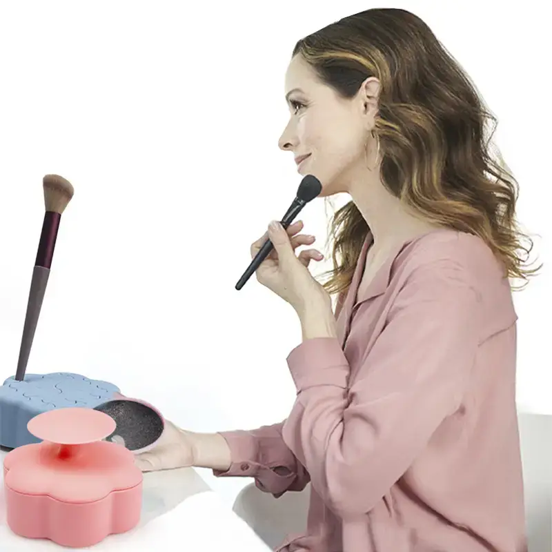 Purple Silicone Cross-Border Makeup Brush Cleaning Box