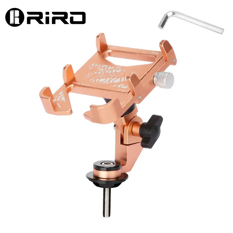 RIRO bicycle Bowl set mobile phone bracket mountain road bike handle cover adjustable aluminum alloy riding navigation bracket