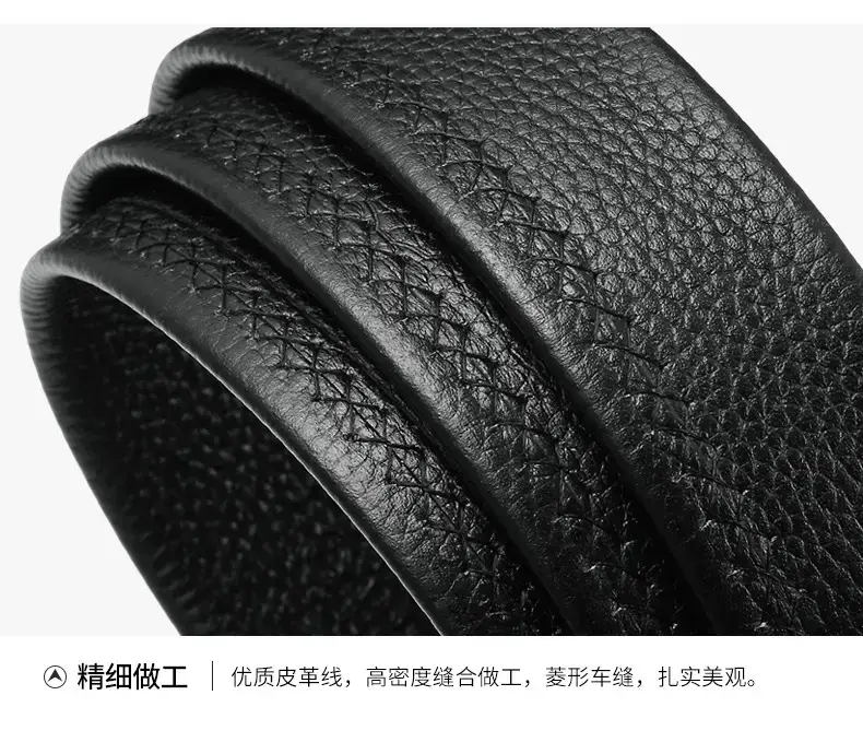 Gold Plated Black Leather Belt with Automatic Buckle β feature 10