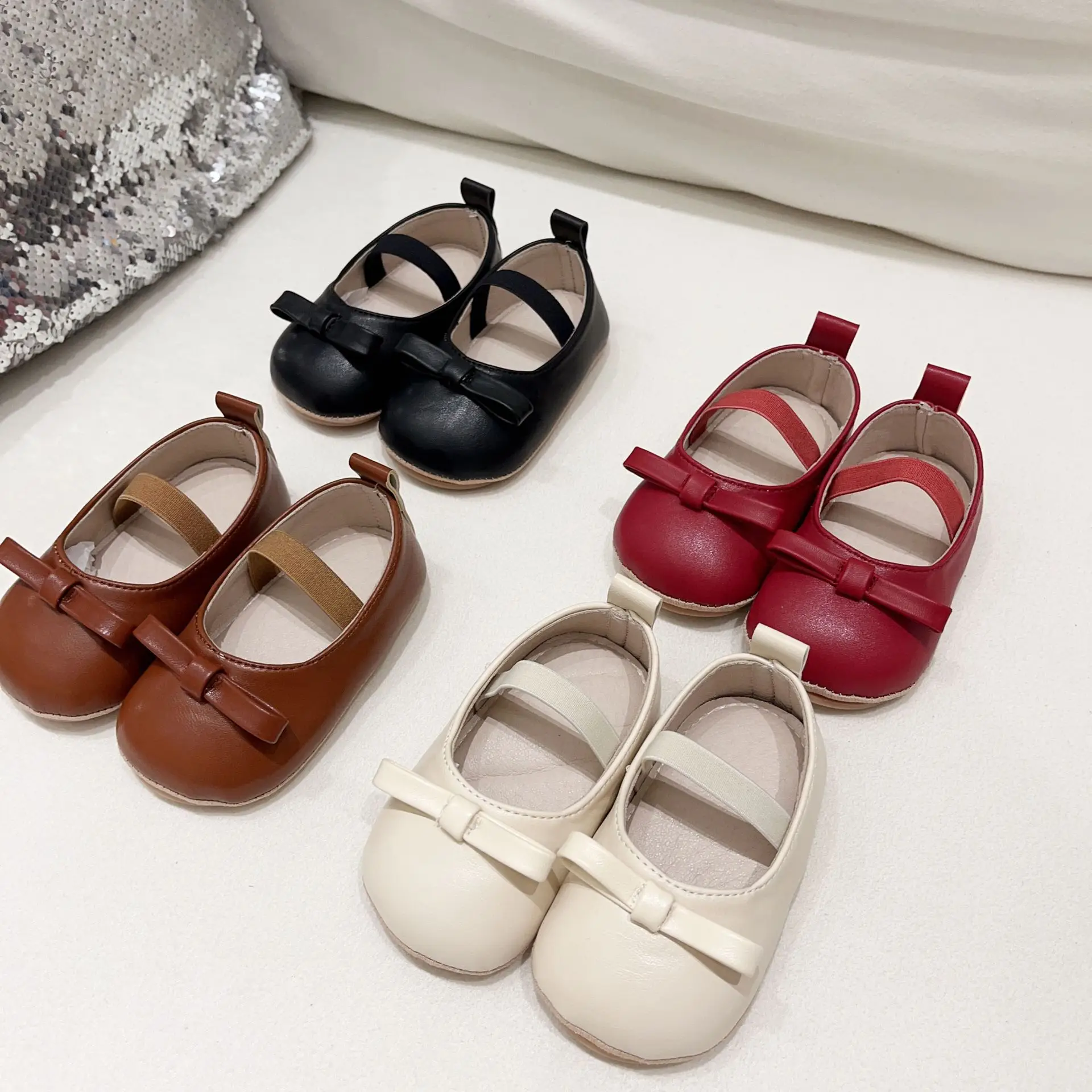Korean Girls Leather Slip-On Shoes All Colors