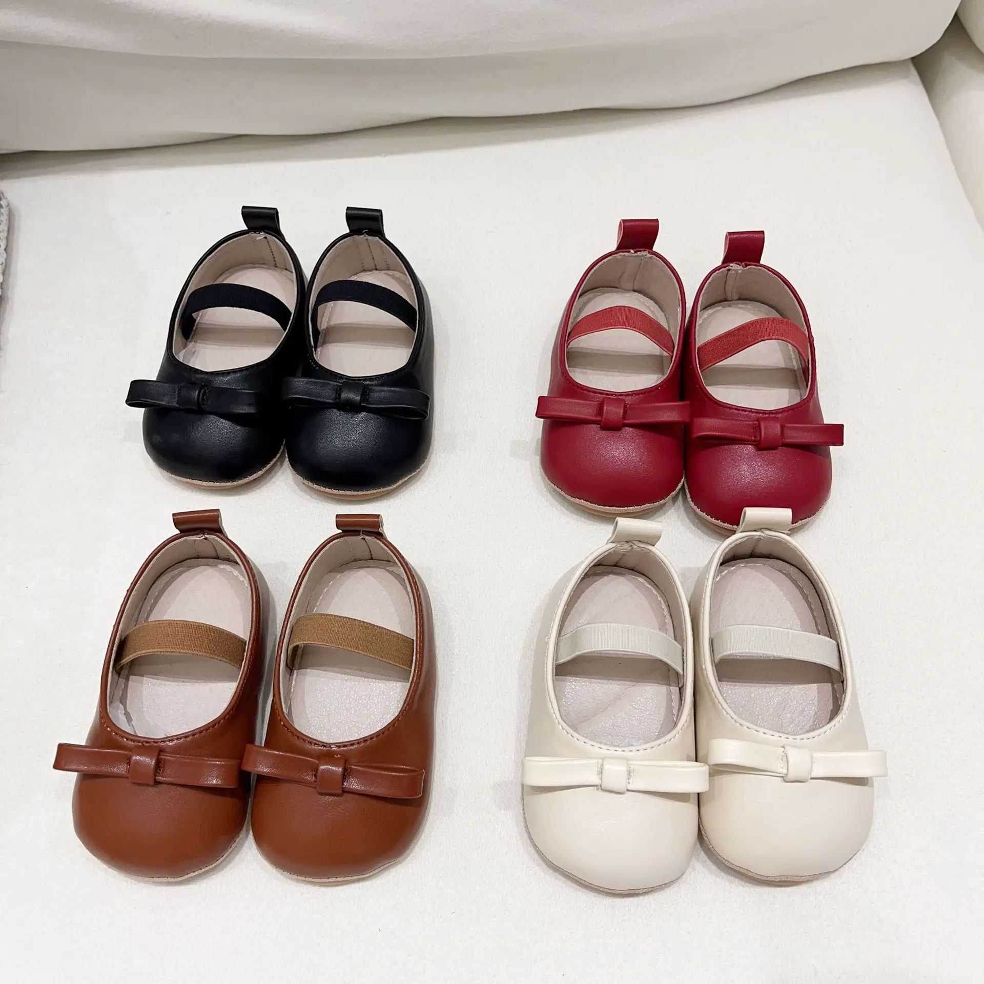 Korean Girls Leather Slip-On Shoes All Colors — feature 2