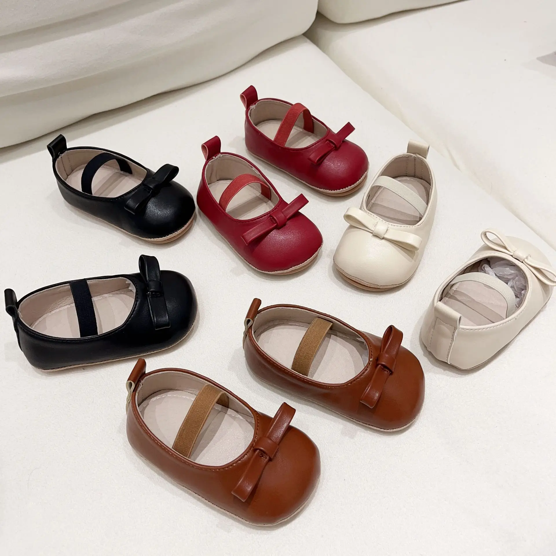 Korean Girls Leather Slip-On Shoes All Colors — feature 28