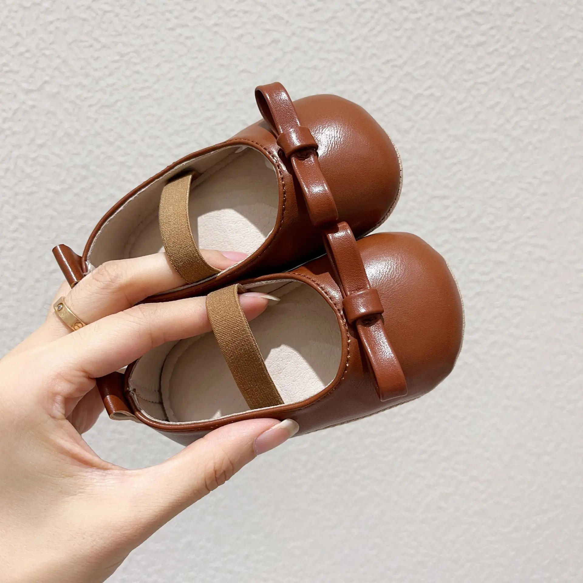 Korean Girls Leather Slip-On Shoes All Colors — feature 34