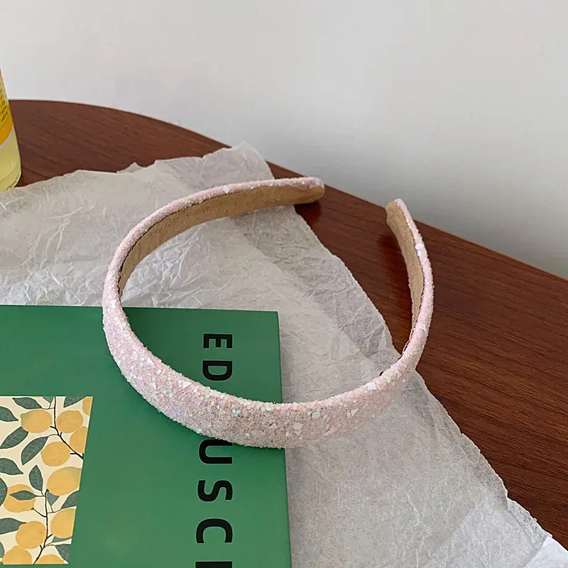 Pink Sequined French Headband for Girls