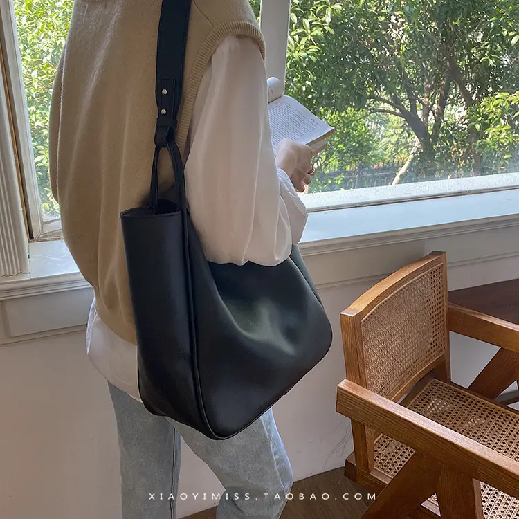 Brown PU Leather Women's Tote Bag Large Capacity Single Shoulder — feature 20
