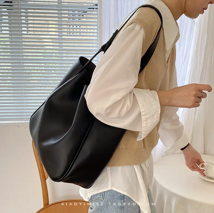 Brown PU Leather Women's Tote Bag Large Capacity Single Shoulder — feature 23