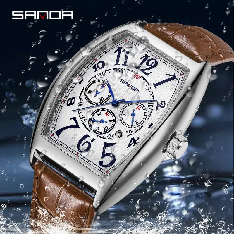 Sanda Men's Quartz Watch with Calendar Belt - Image 6