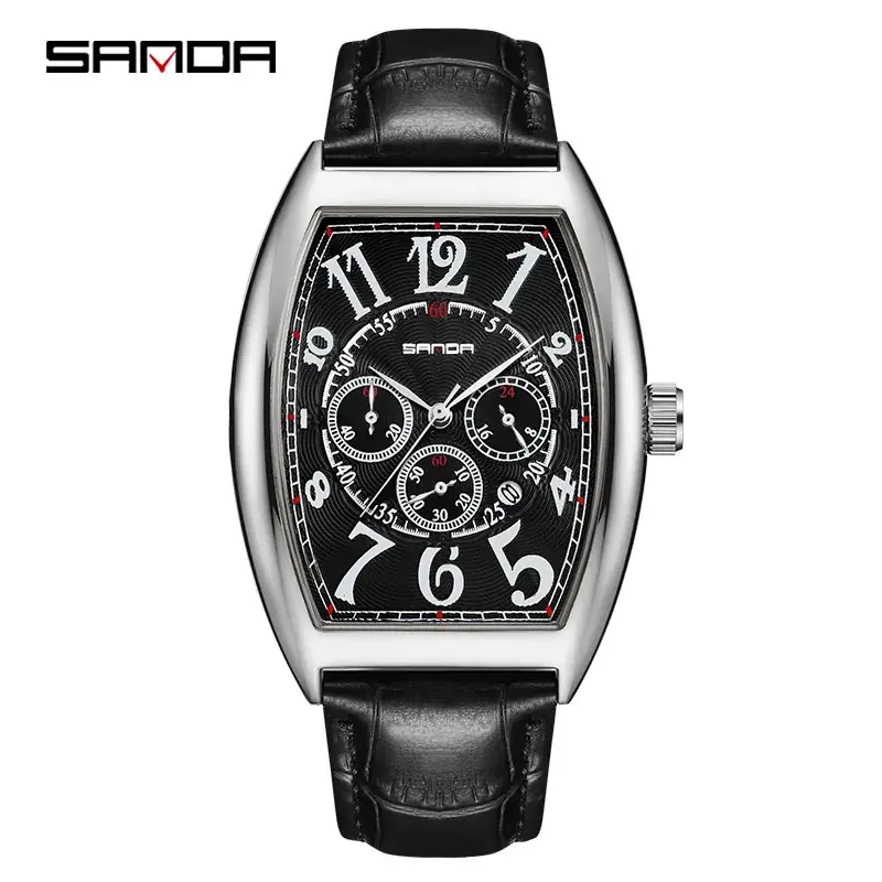 Sanda Men's Quartz Watch with Calendar Belt - Image 3