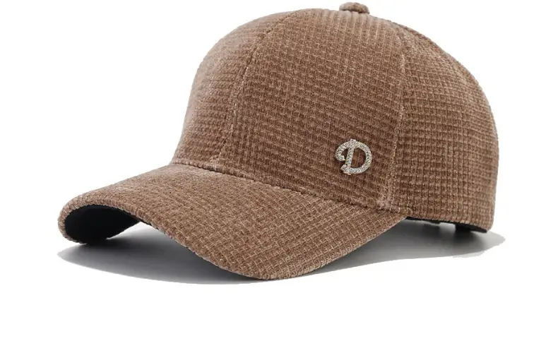 Korean Style Grey Corduroy Baseball Cap with Curved Brim — feature 7