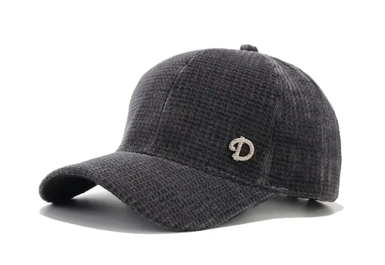 Korean Style Grey Corduroy Baseball Cap with Curved Brim — feature 8