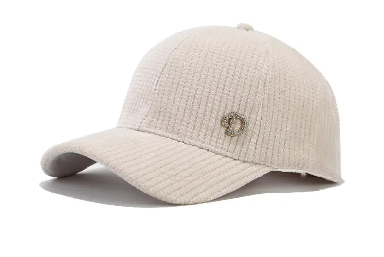 Korean Style Grey Corduroy Baseball Cap with Curved Brim — feature 9