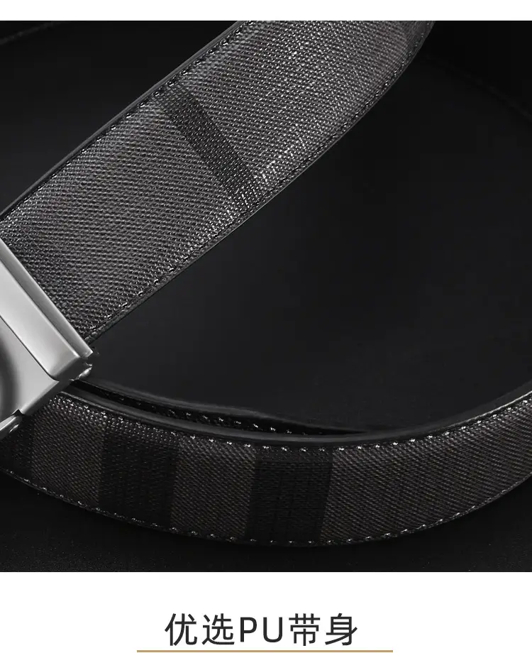 New Men's Black Leather Belt with Silver Buckle β feature 4