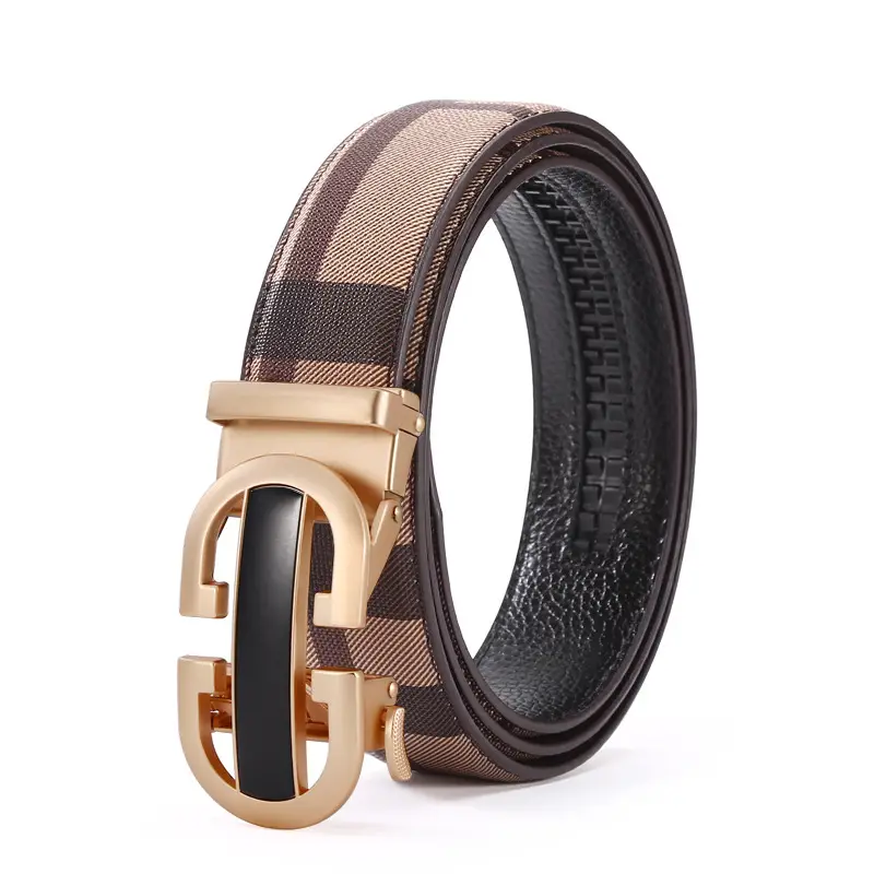 New Men's Black Leather Belt with Silver Buckle