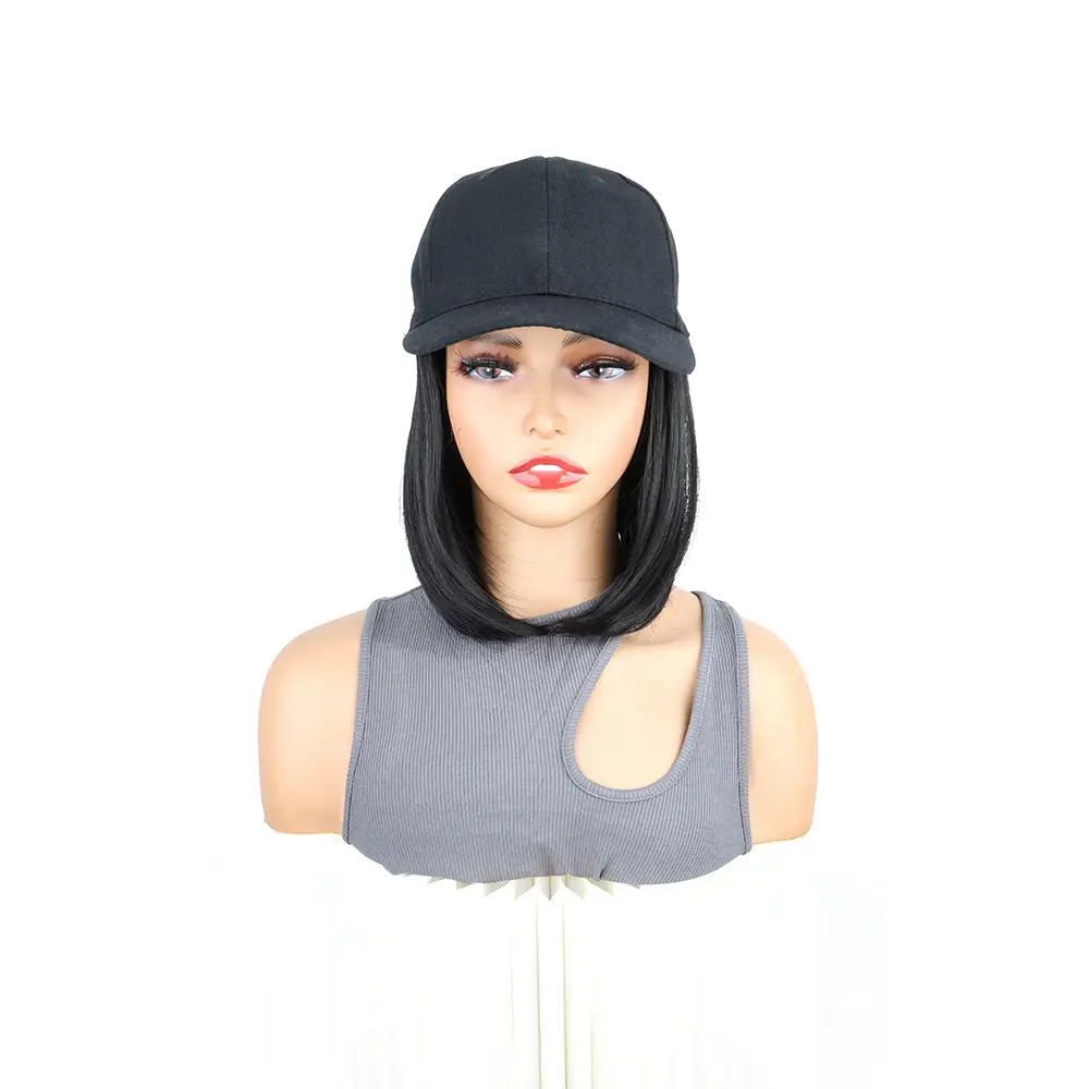 Women's Korean Style Full Head Wig with Peak Cap - Image 9