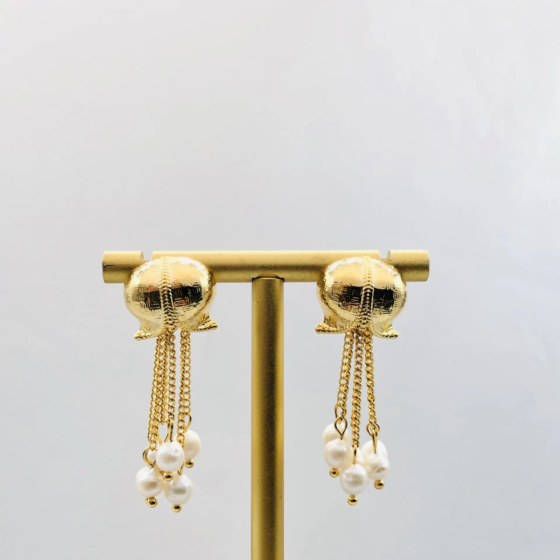 Golden Pearl Drop Earrings for Women — feature 9