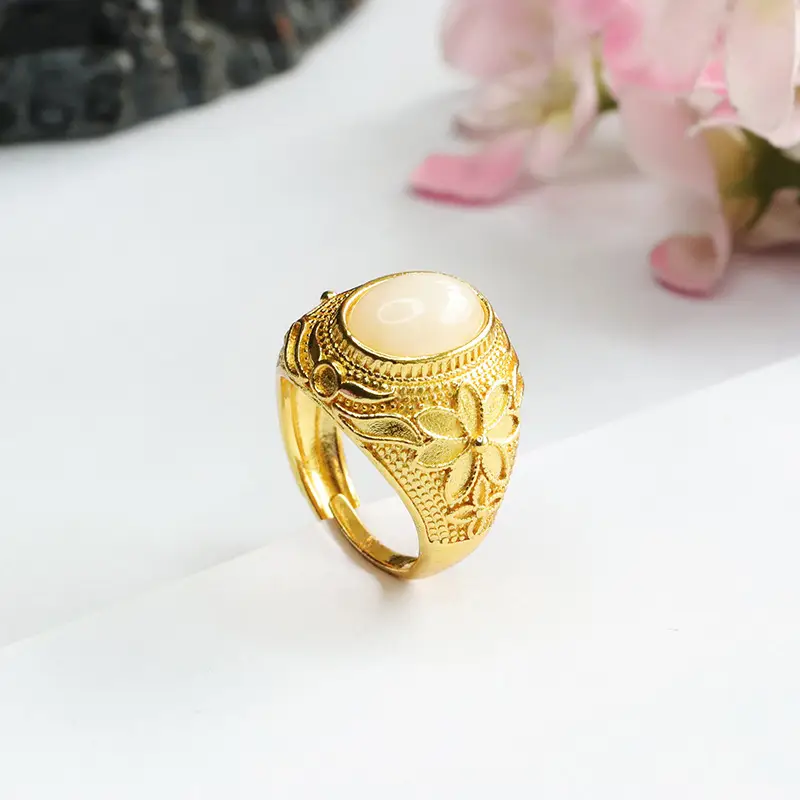 Guan Yu Hetian Jade White Ring for Men Women — feature 11