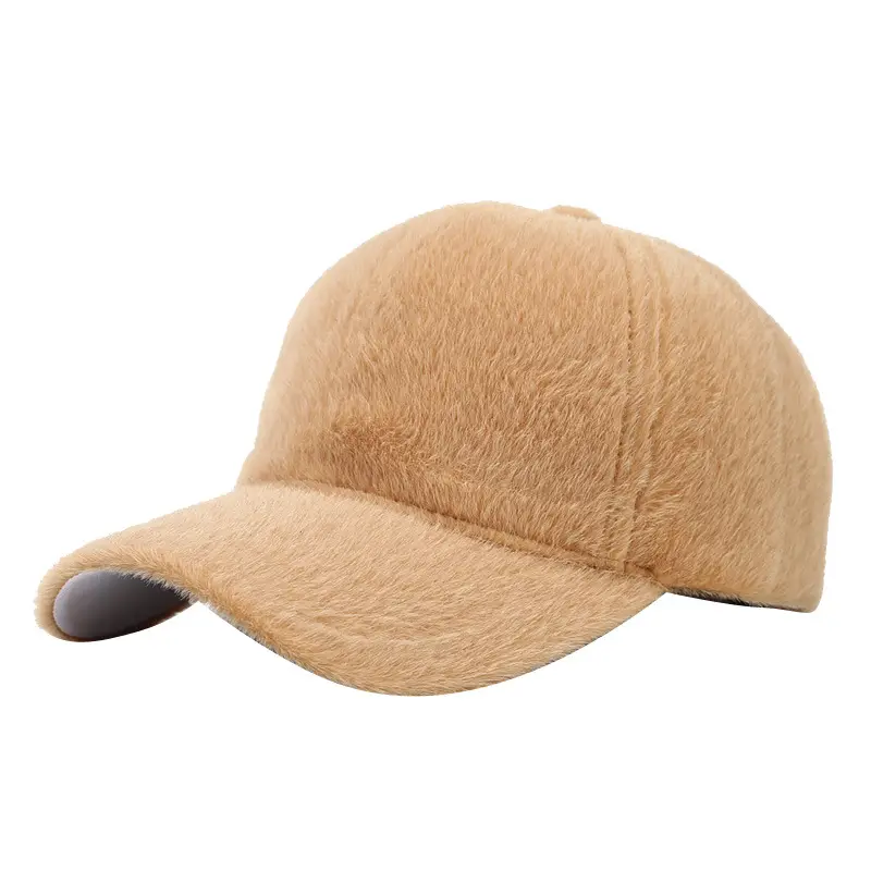 Pink Faux Fur Baseball Cap for Men 2024 - Image 7