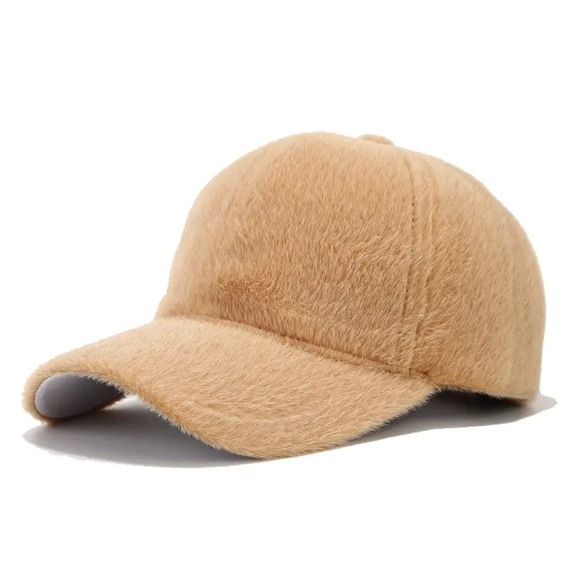 Pink Faux Fur Baseball Cap for Men 2024 - Image 5