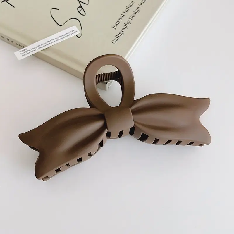 Brown Bow Clip Hairpin for Women Large Size - Image 9