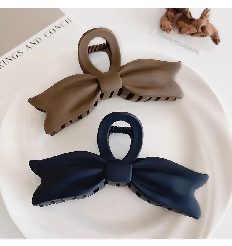 Brown Bow Clip Hairpin for Women Large Size — feature 6