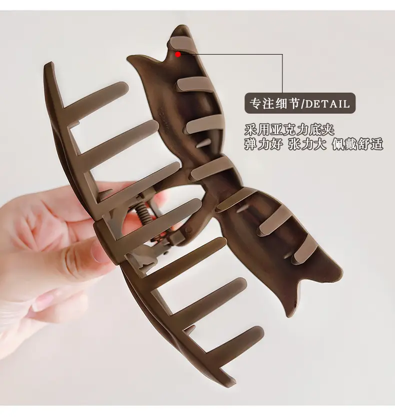 Brown Bow Clip Hairpin for Women Large Size — feature 9