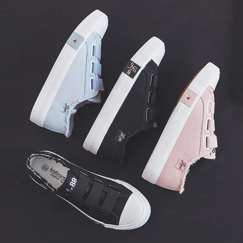 Women Pink Velvet Velcro Casual Sneakers 2024 - Image 7