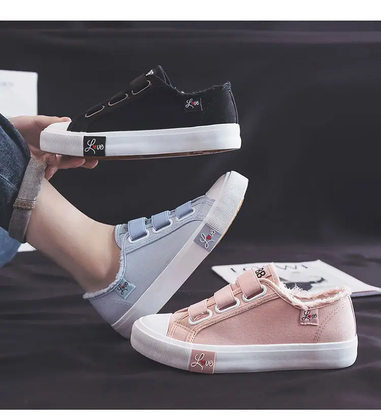 Women Pink Velvet Velcro Casual Sneakers 2024 — feature 3