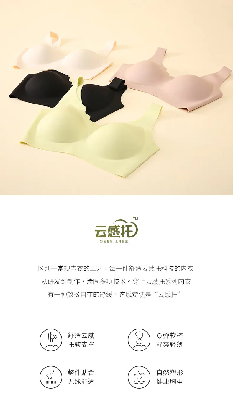 Black Seamless Wireless Bra for Summer Slimming Underwear — feature 2