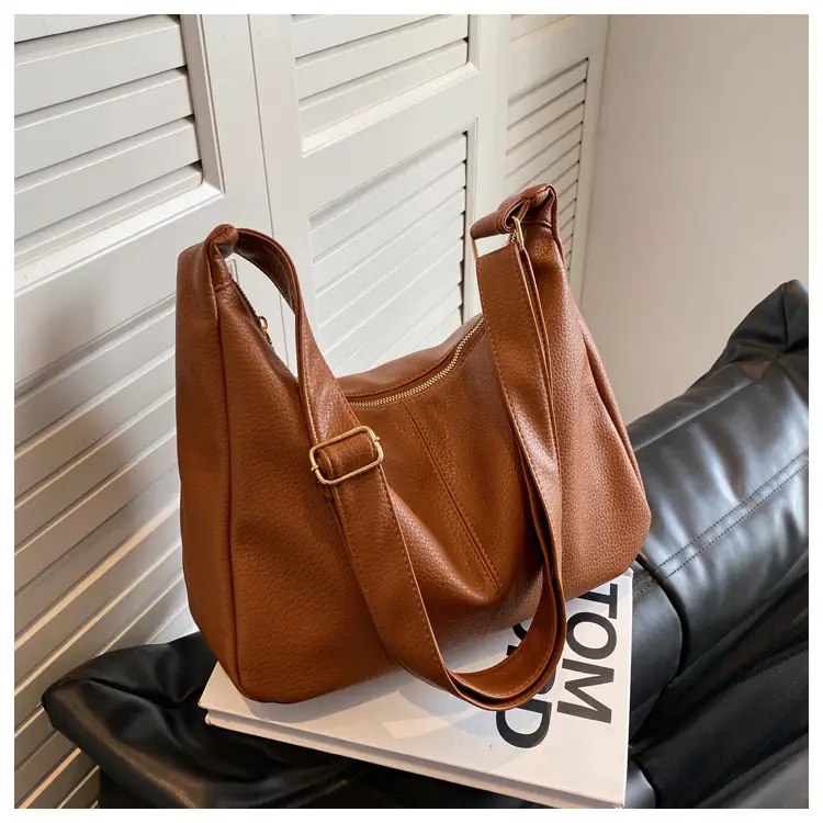 High-End Textured Women's Shoulder Bag, Beige, 2026 — feature 22